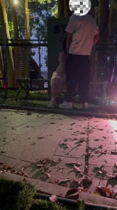 女粉约我在公园见面，找个隐蔽的角落操逼，超级刺激